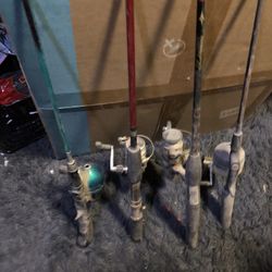 Fishing Rod & Reel Bundle – Zebco, Shakespeare, Quantum, Olympic – Ready to Cast