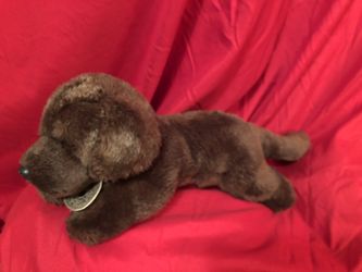 Vintage Yomiko Classics Brown Labrador Pup, Stuffed Animal, Collectible Plushie plush dog doll ! Sells for $20+ on line! Chocolate lab plush doll