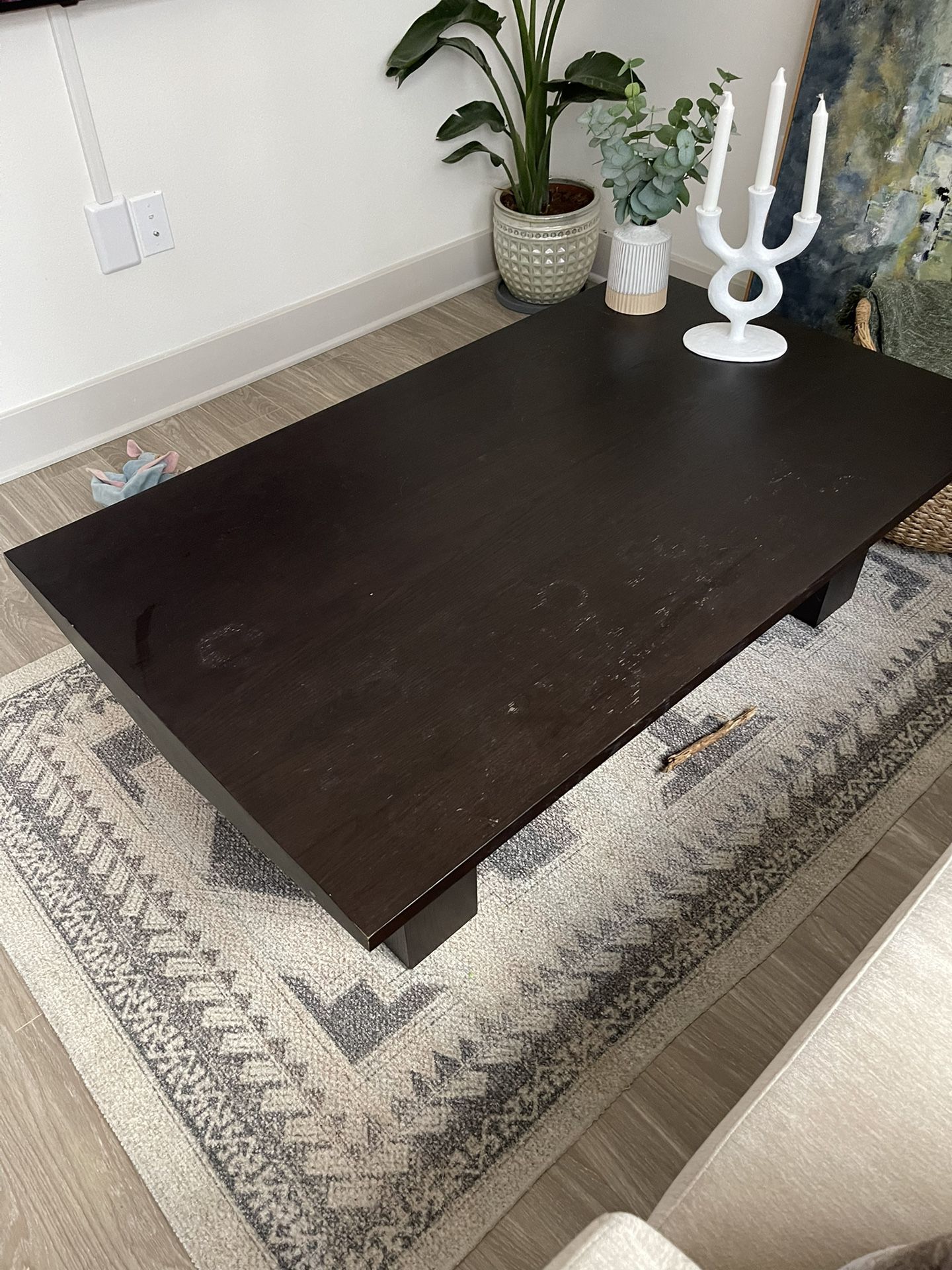 Crate And Barrel Wood Coffee Table 