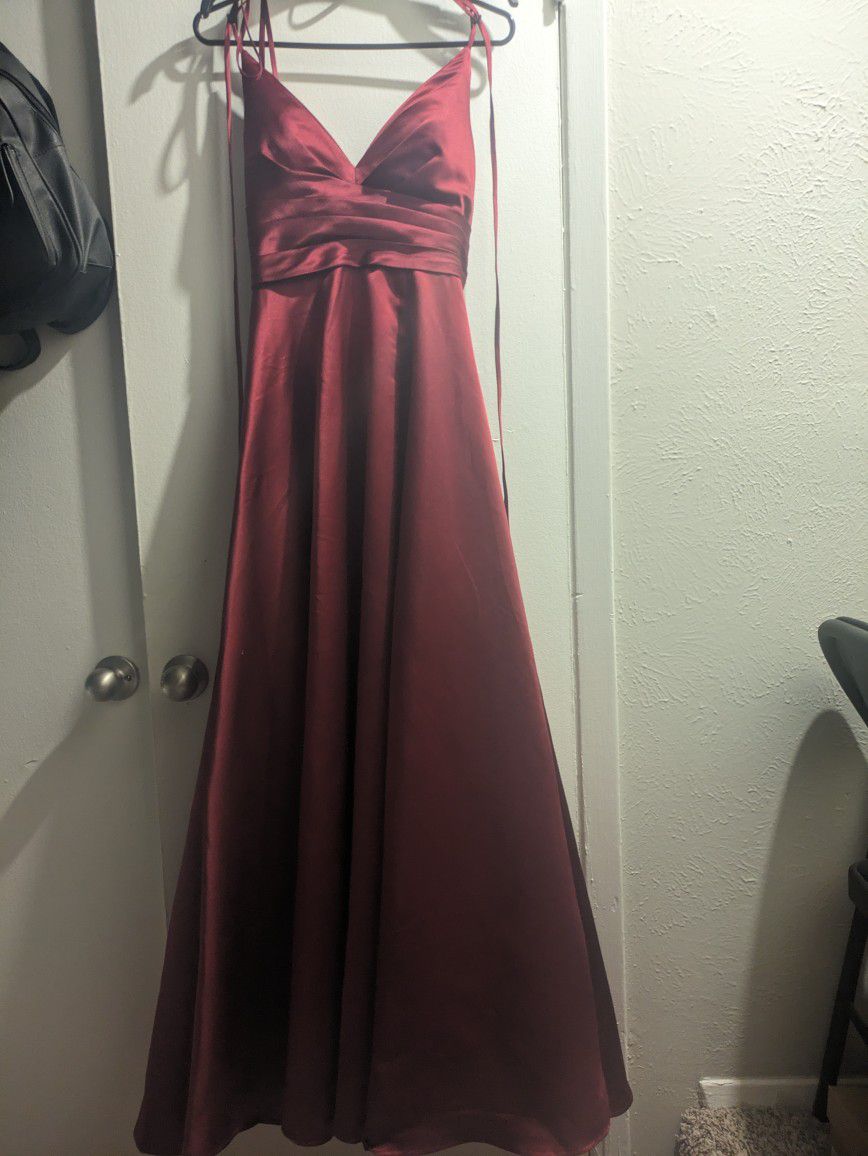 Wine Red Prom Dress Great Condition 
