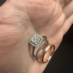 Men’s And Women’s Wedding Band And Engagement Ring 