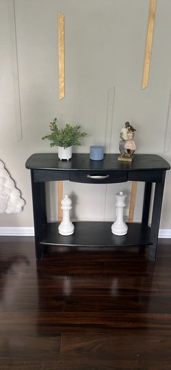 Wood Black Console Table