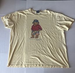 Polo Ralph Lauren Vintage 90s Polo Bear Extra large XL Yellow Graphic T Shirt