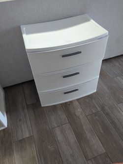 2 White Plastic Drawers