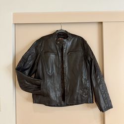 NWOT | BC ETHIC Men’s Brown Faux Leather Motorcycle Jacket, Large (Pacific Beach)