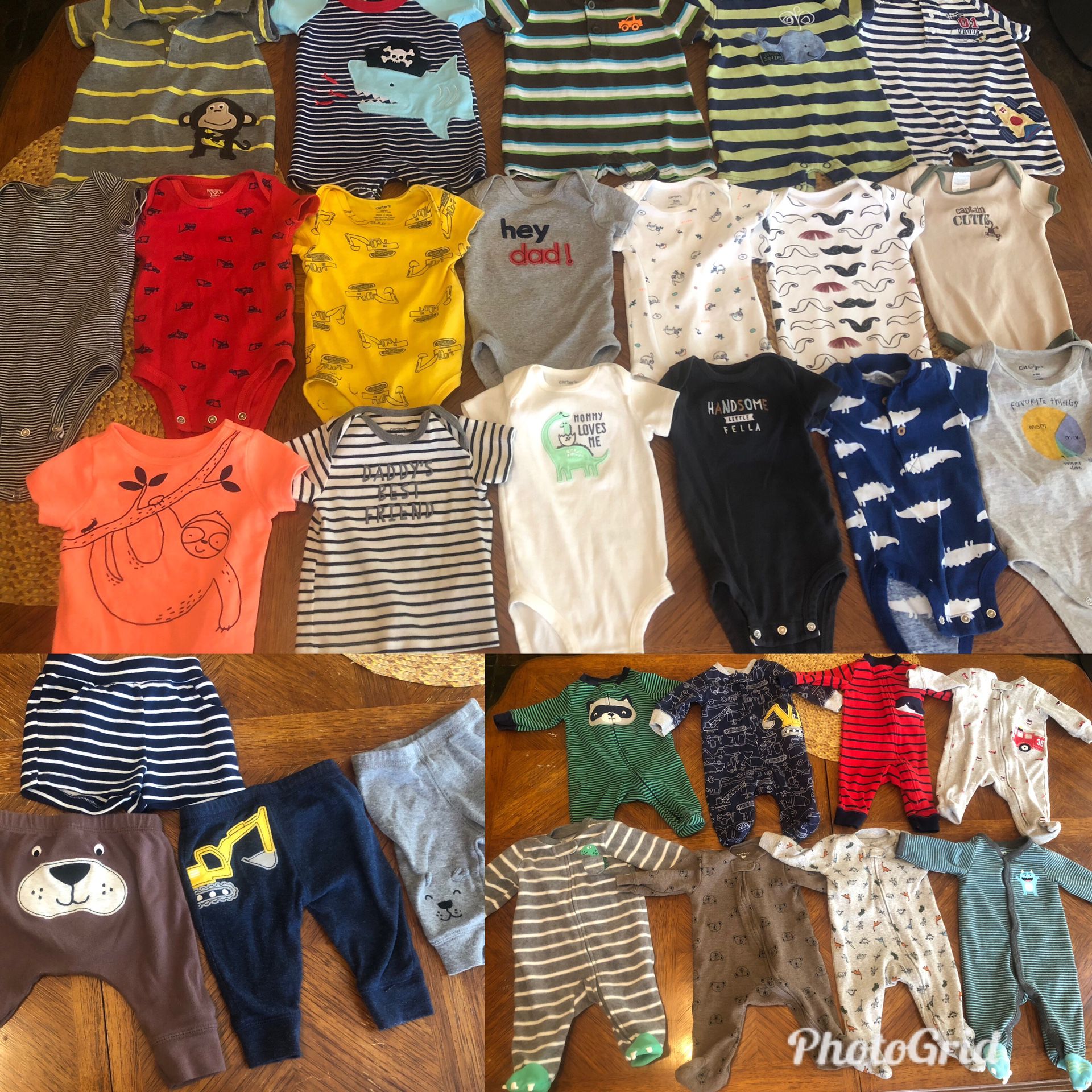 Baby boy clothes 3 months & newborn 6months