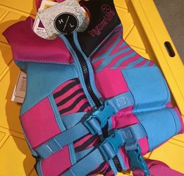 NEW Hyperlite Child Life Vest – Pink/Blue – USCG Approved (33–55 lbs.)