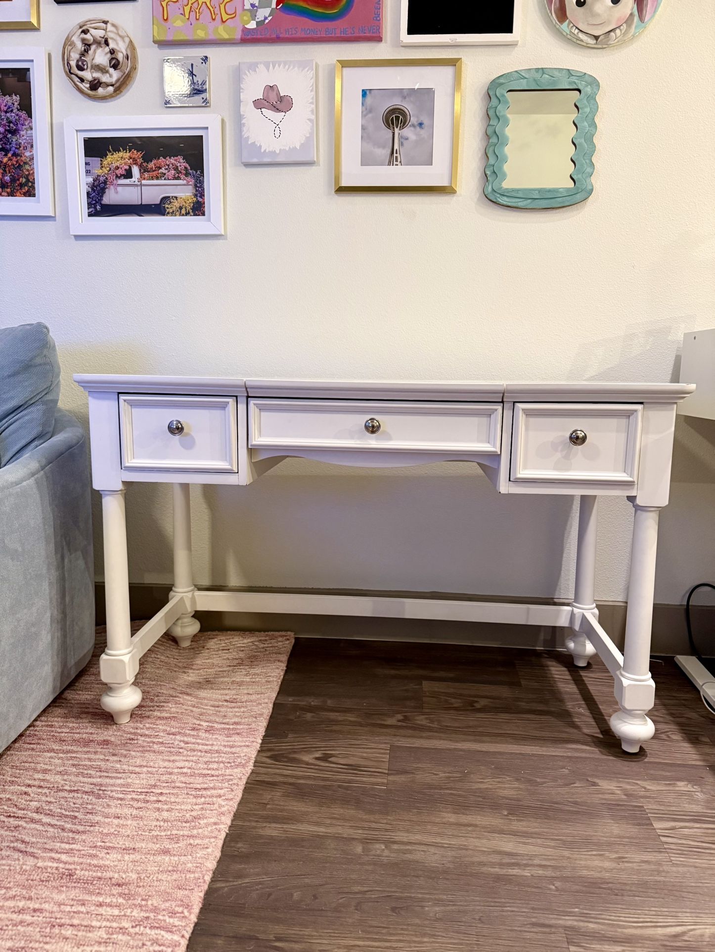 Legacy Classic Madison White Wood Desk with Built-In Outlet – 48”W