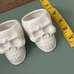Mini Ceramic Skull Planters