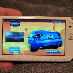 Playstation Psp 1000  White Series Modded Video Game Console 