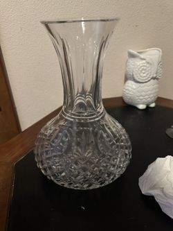 Vintage Crystal Large Glass Vase
