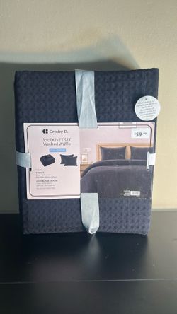Crosby 3pc Duvet Set Washed Waffle Full/Queen