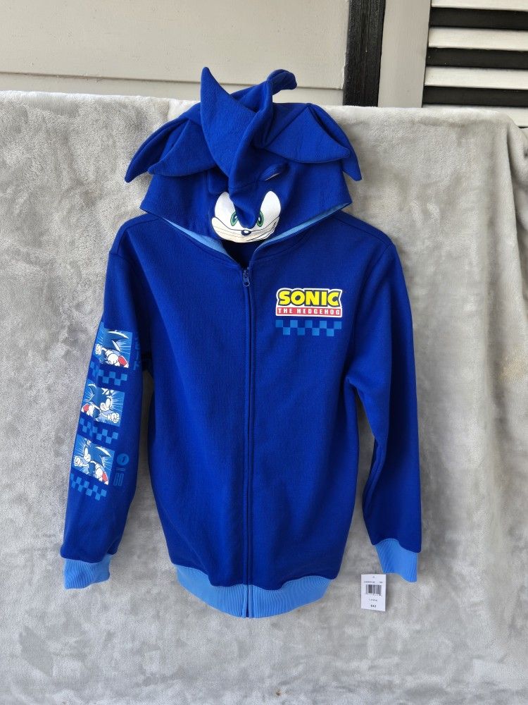 Sonic The Hedgehog Sweatshirt Hoodie LITTLE AND BIG KIDS Size L(14/16) NWT