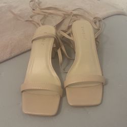 Nude Wrap Around Heels 