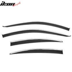 Fits 2025-2026 Toyota Camry Window Visors Vent Rain Sun Guards W/Chrome Trim Tape-On