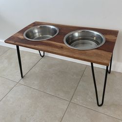 Dog Food Stand with Bowls