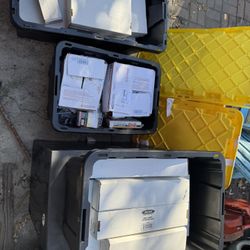 Three Totes Worth Of Baseball And Football Cards