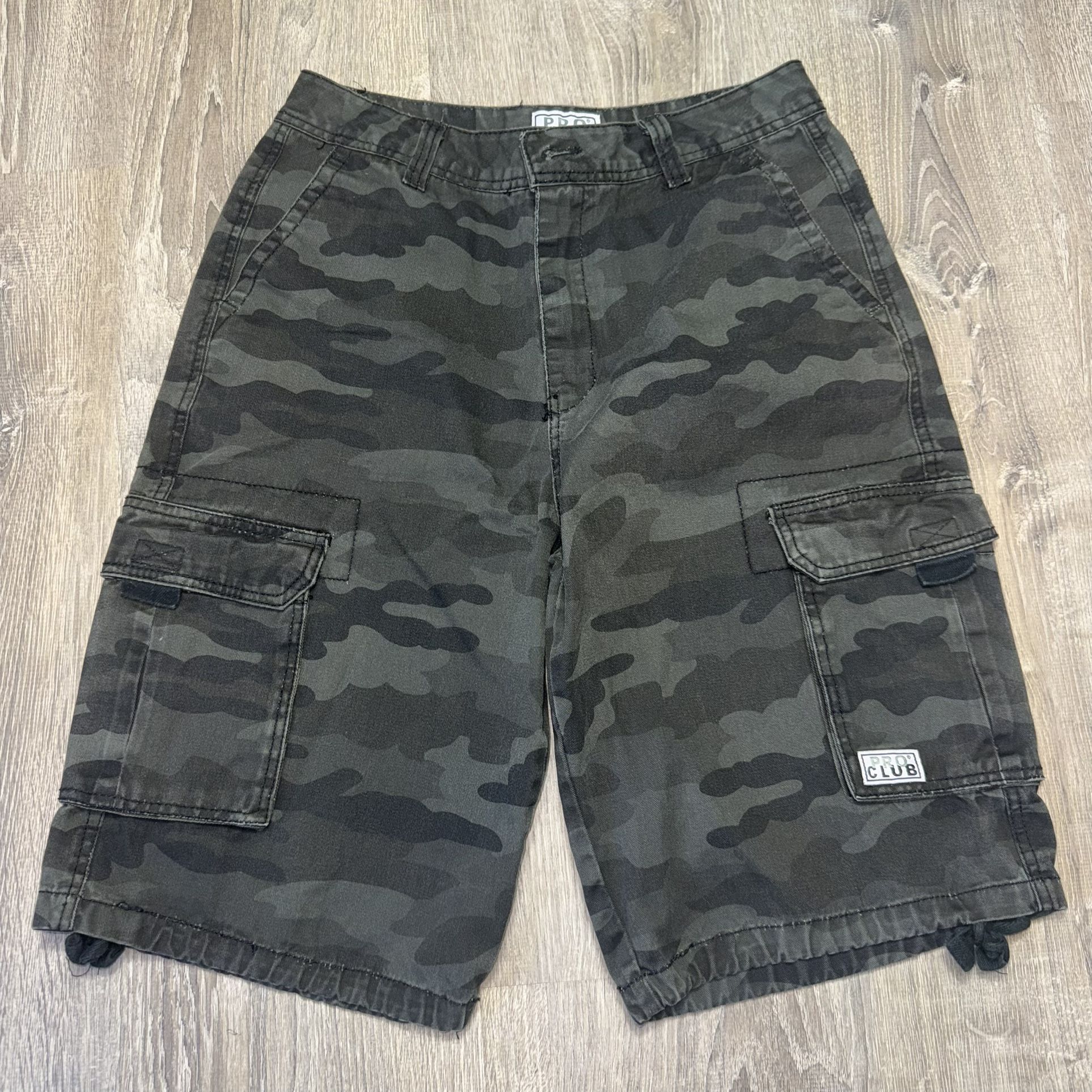 Pro Club Cargo Shorts 32 Camo Tactical Zip Fly Belt Loops Streetwear Utility