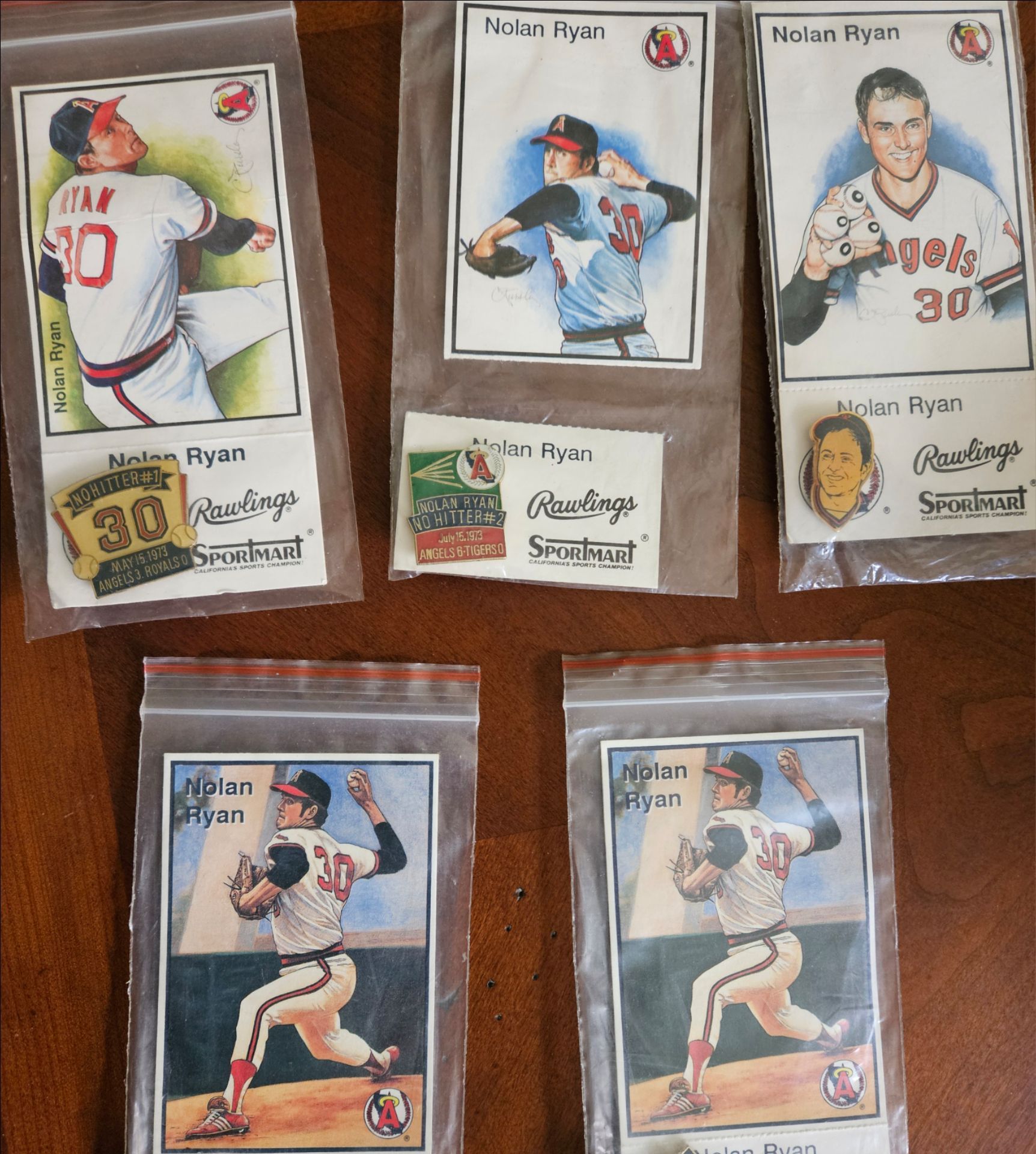 Nolan Ryan No-Hitter Cards/Pins