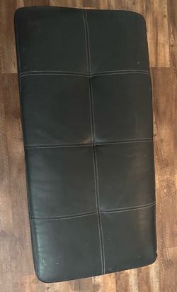 Vintage Chateau d'Ax Italian Leather Tufted Bench / Ottoman