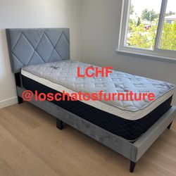 Twin size bed frame with mattress