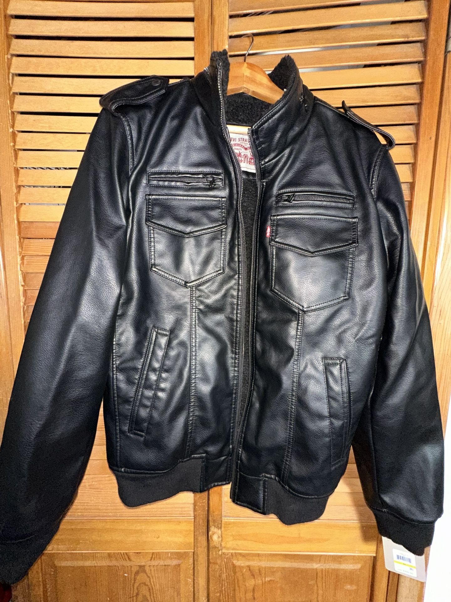 New with tags Levi’s sherpa aviator bomber faux leather men’s jacket XL 
