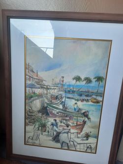 Framed tropical picture