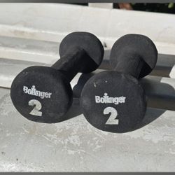 Bolinger 2 lb Dumbbell Hand Weights Neoprene Covered Fitness 1 Pair Set
