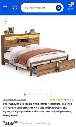Honey Brown Bed Frame King Size