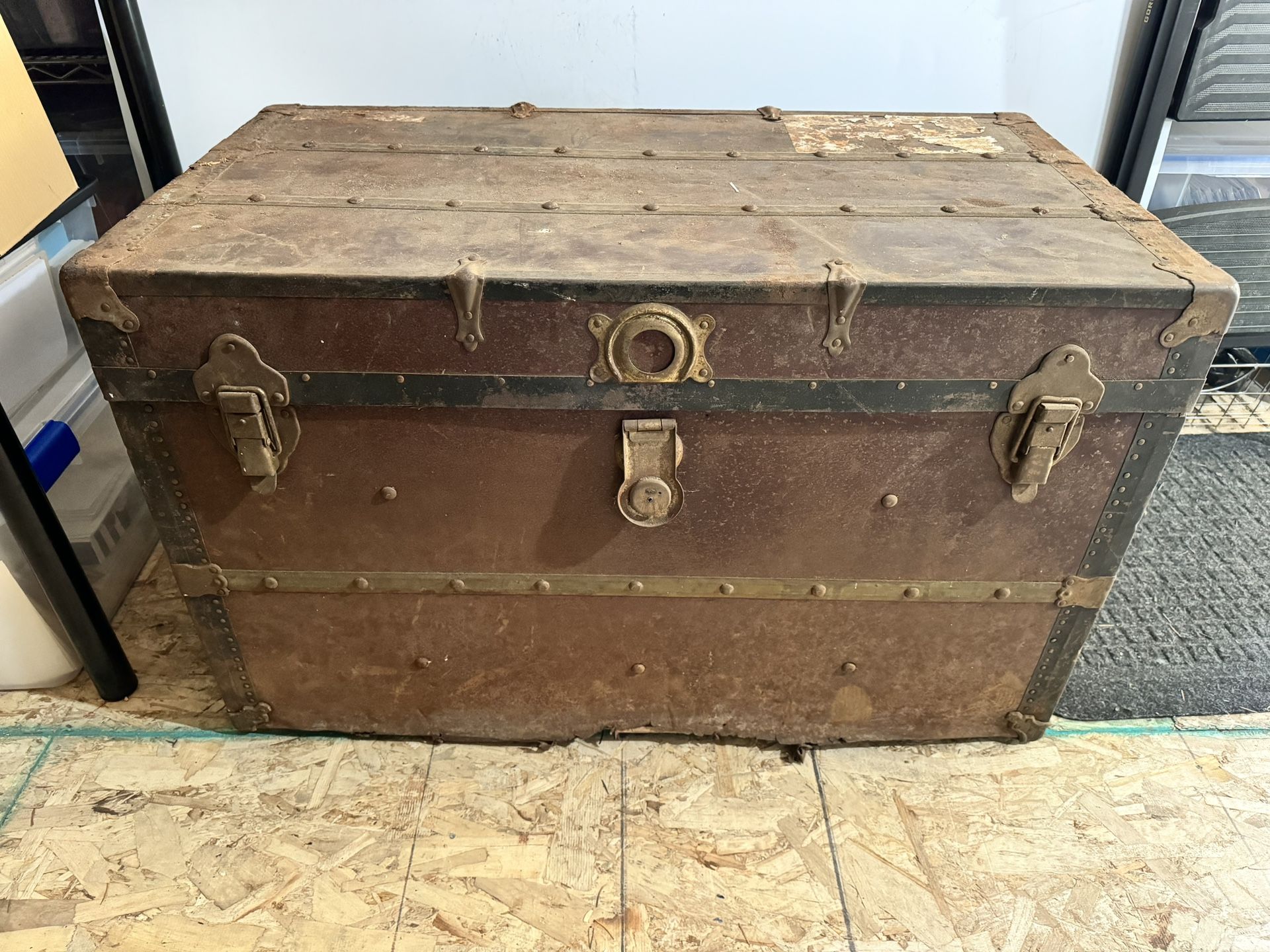 Vintage Metal And Wooden Chest