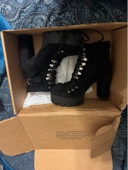 Cute black heeled boots