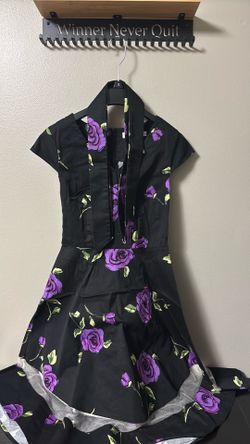 Black & Purple Fluffy Dress