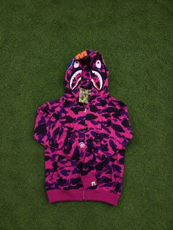 BAPE Purple Shark Full-Zip Hoodie Pink Camo