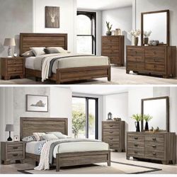 4- Pc Bedroom set Dresser,Mirror  Nightstand (1) Queen size bed frame  Not including Mattress and Box Sp