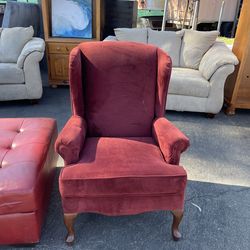 Beautiful suede chairs with real wood legs maroon/burnt color