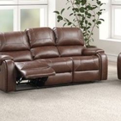 Brand New Brown Leather 3pc Reclining Sofa Set 