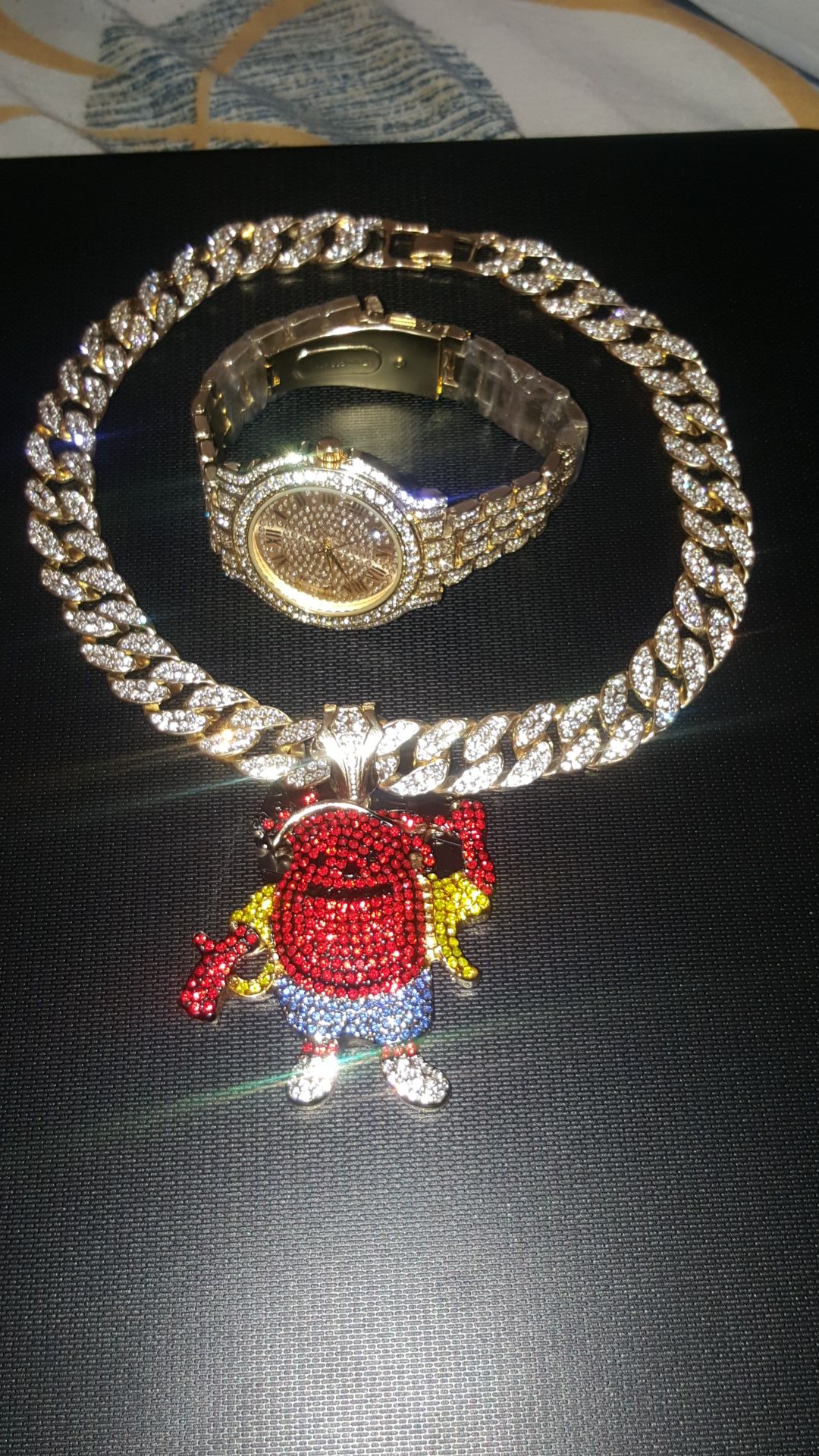 Iced out kool aid man pendant clearance