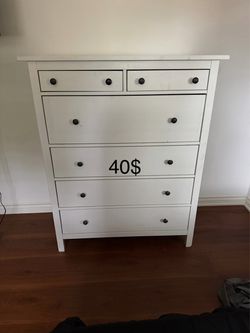 White Tall Dresser with 6 Drawers