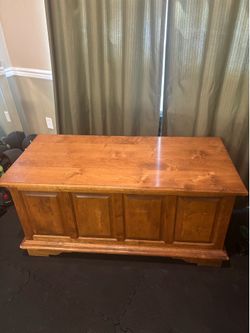 Vintage Handcrafted Solid Wood Trunk