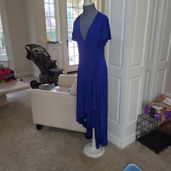 Royal Blue Flowy Sleeve Dress 