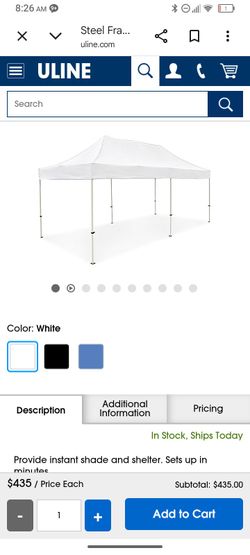 New uline steel canopy