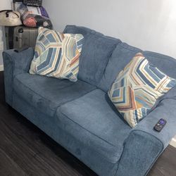  Blue Cushion Loveseat
