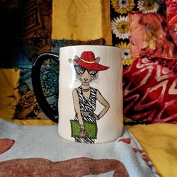 Signature Housewares "Hipster Tiger" Stoneware Coffee Mug - 17.5 oz