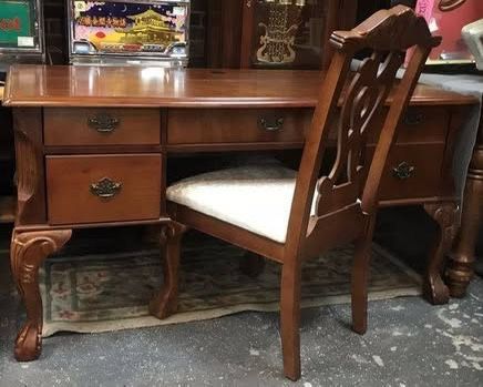 Solid Wood Home or Office Desk with Chair