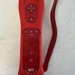 Nintendo Wii Red Controller With Motion Sensor 
