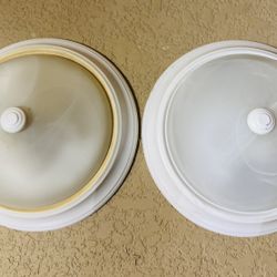 Intertek 13” White Ceiling Lights Set of 2 $5 for both Replacement Domes - tested - they do work 