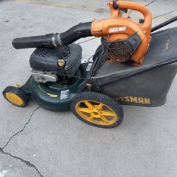 Craftsman Push Mower And Blower Echo Perfectly Working Condition Tested Before Buy It.  250$$ Cash 