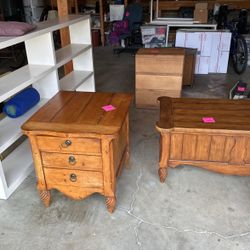 Wooden Coffee Table And End Table Set
