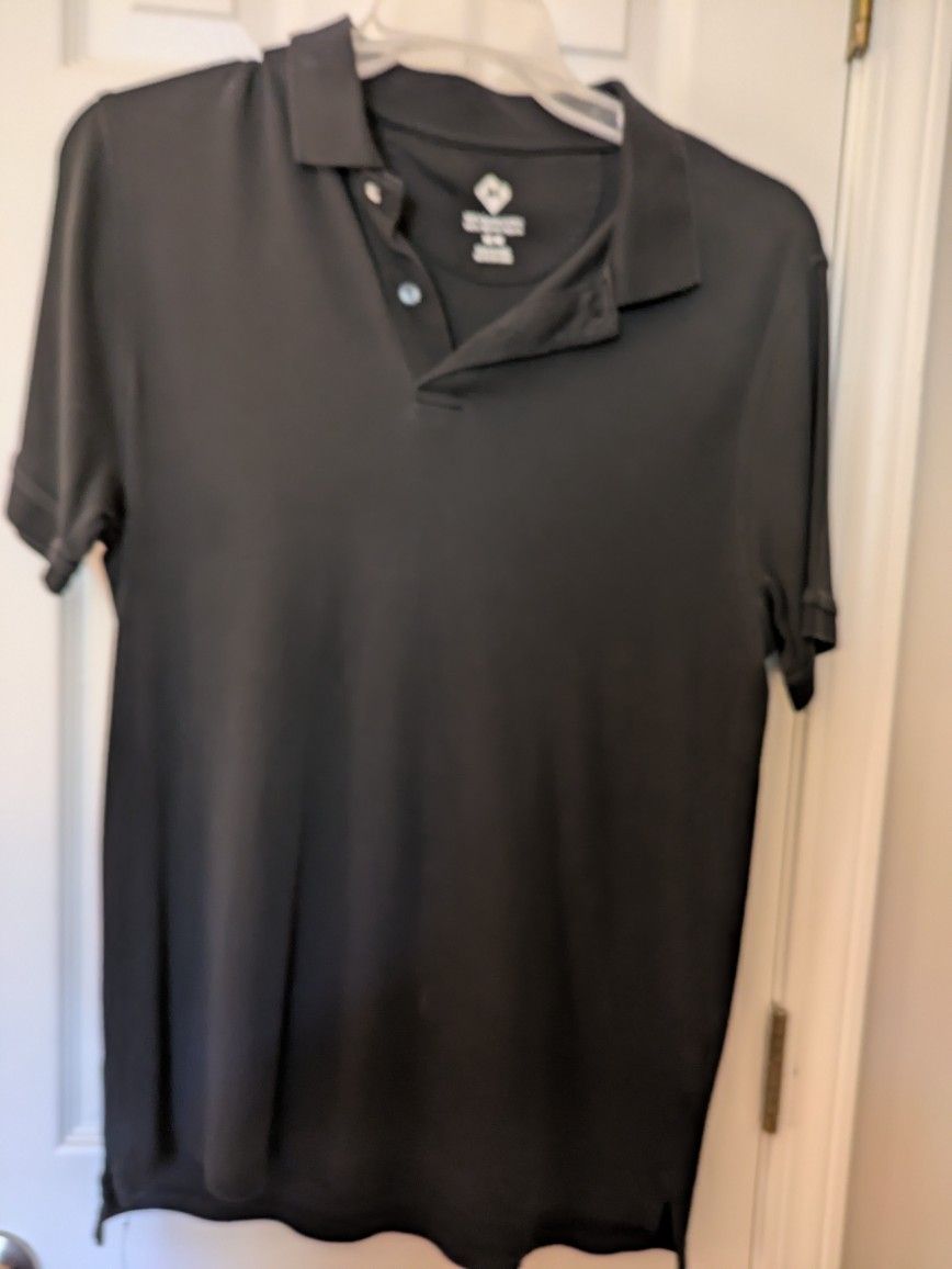 Men's Size Medium Egyptian Cotton Black Polo Top
