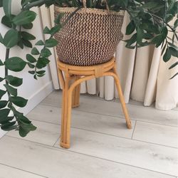 Cain Rattan Wicker Plant stand For Houseplants 